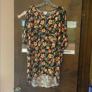 LuLaRoe Floral Black Tunic Top